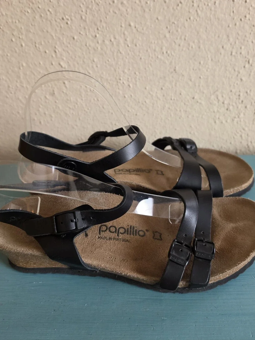 Papillio By Birkenstock Strappy Lana Wedge Sandal Womens EU39 US8 Black Leather